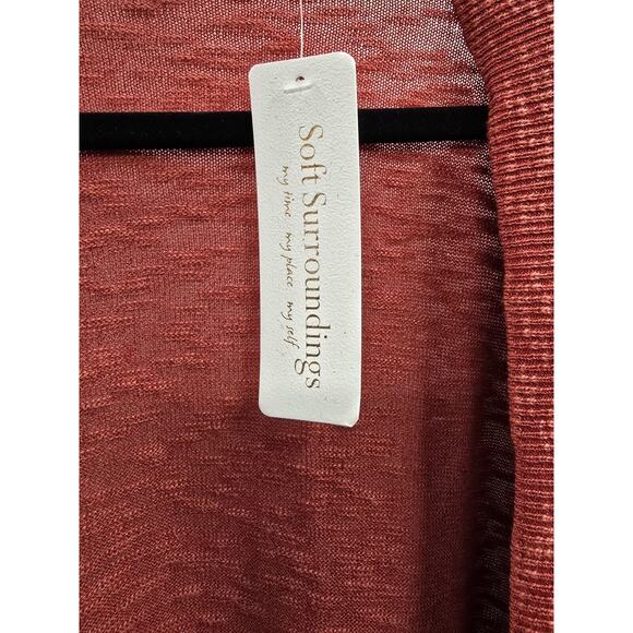 Soft Surroundings Cardigan Sweater Womens Large Orange Open Work Lightweight - Picture 3 of 8